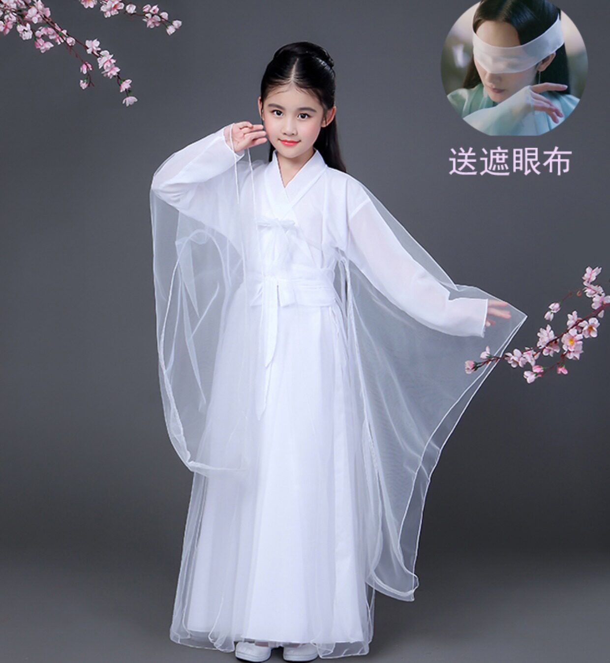 白浅服装女儿童古装仙女服汉服女童古典服装中大童小女孩 亲子装