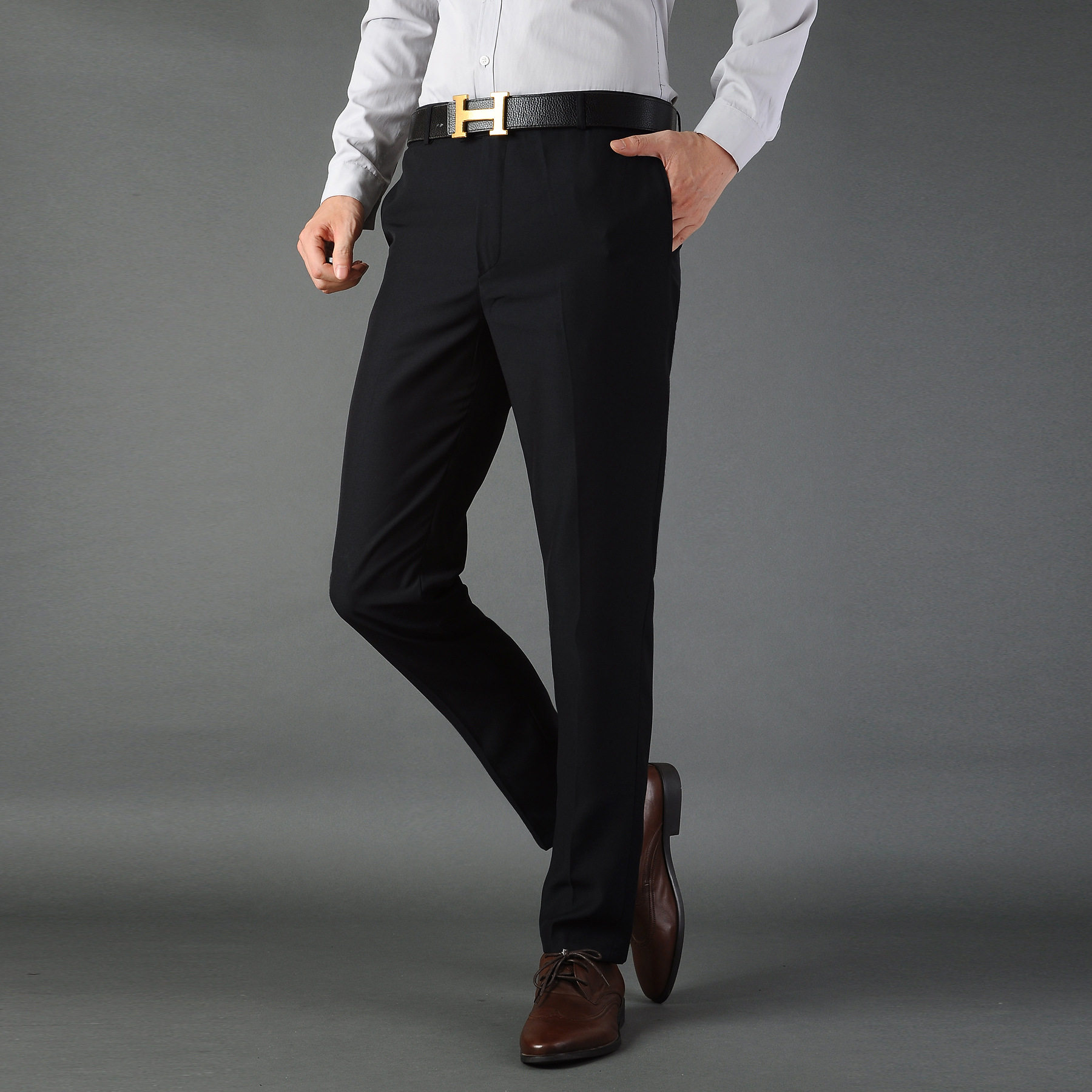 男士西裤男式商务男装免烫韩版修身休闲西裤男青年正装工装裤