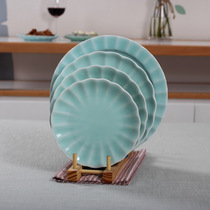 Cup China Green Porcelain Cutlery Dish Dish Dish ceramic Home Dish Dining Tray Round Hotel Creative Dinner Plate Deep Pan