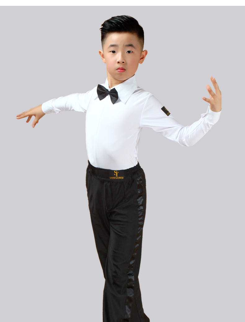 男童男孩拉丁舞服装套装少儿儿童男生练功考级比赛规定服专业夏