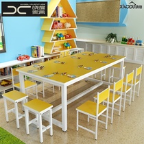 Primary school children Kindergarten Childrens desks and chairs Training tables Tutoring classes Handmade art painting drawing tables Studio learning tables