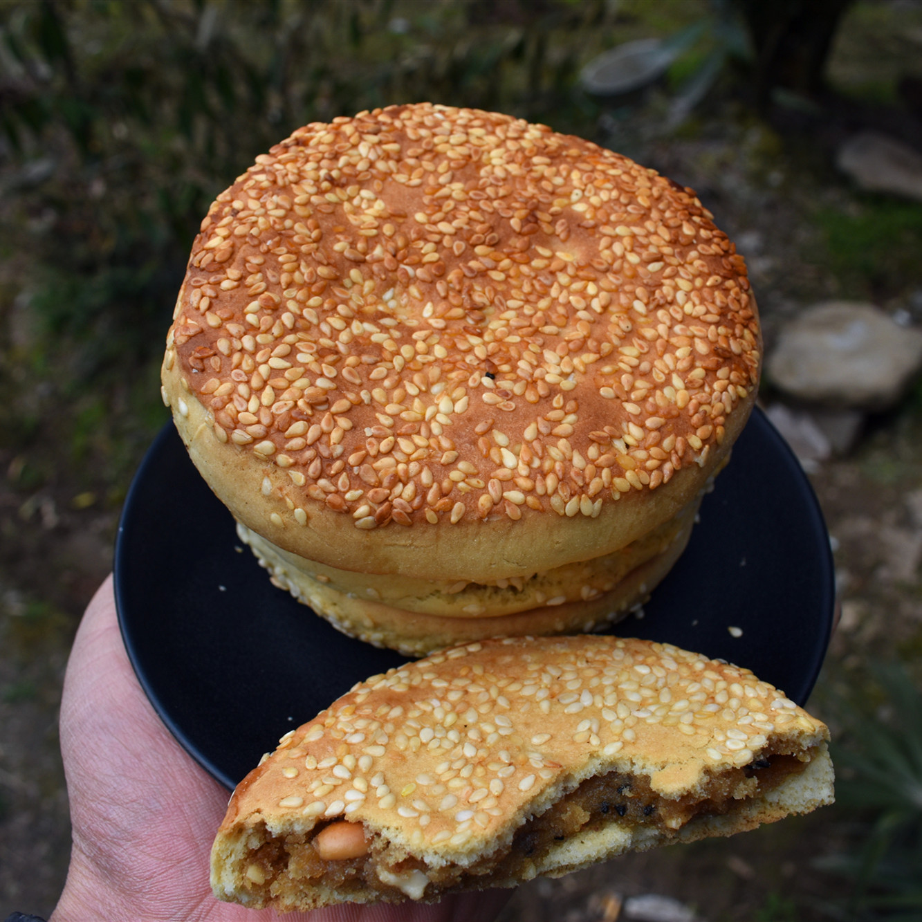 湖北 五峰土特产三峡饼芝麻饼土家族手工芝麻饼 现做现发 500g