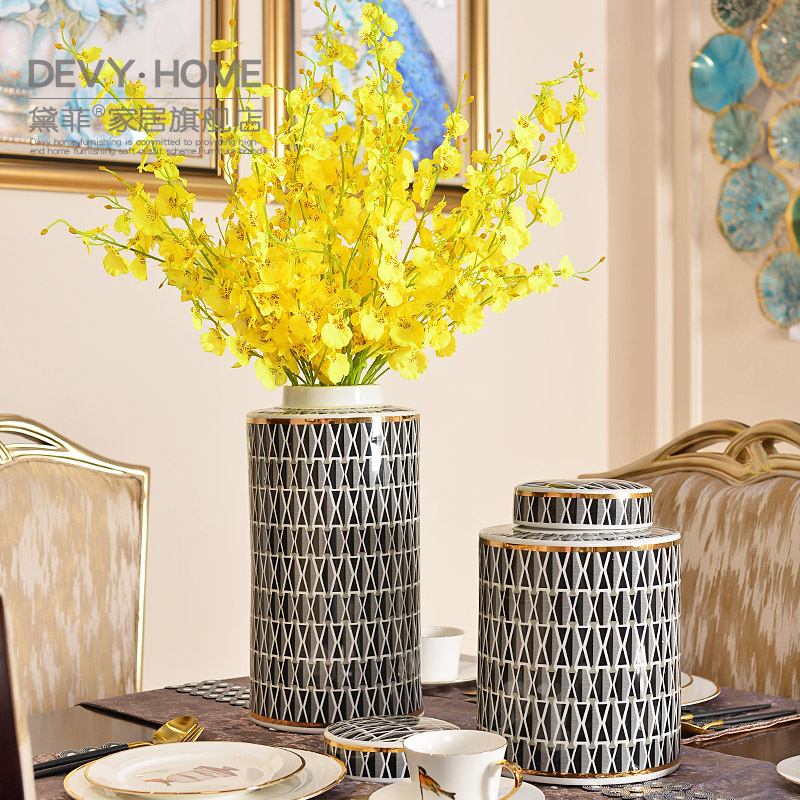 American ceramic light key-2 luxury furnishing articles simulation flower vase suit I sitting room adornment porch decoration flower arrangement