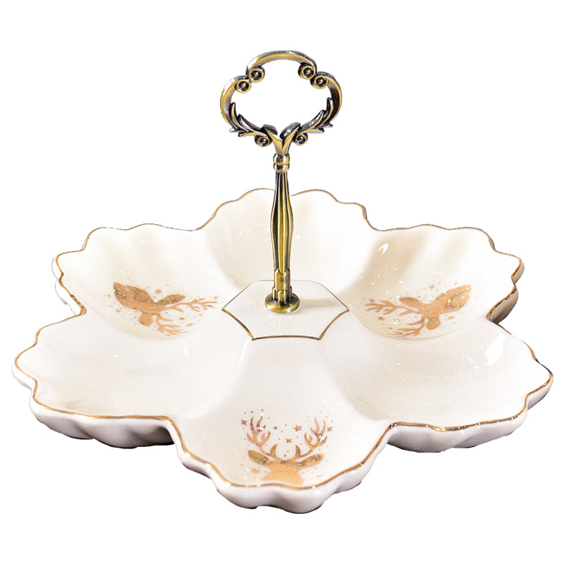 American new seeds snack plate light key-2 luxury home compote furnishing articles of dried fruit of modern ceramic sitting room put candy box
