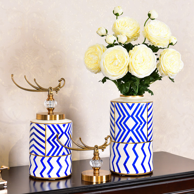New Chinese style ceramic storage tank light key-2 luxury furnishing articles sitting room porch TV ark of tea table to receive as cans of soft adornment ornament