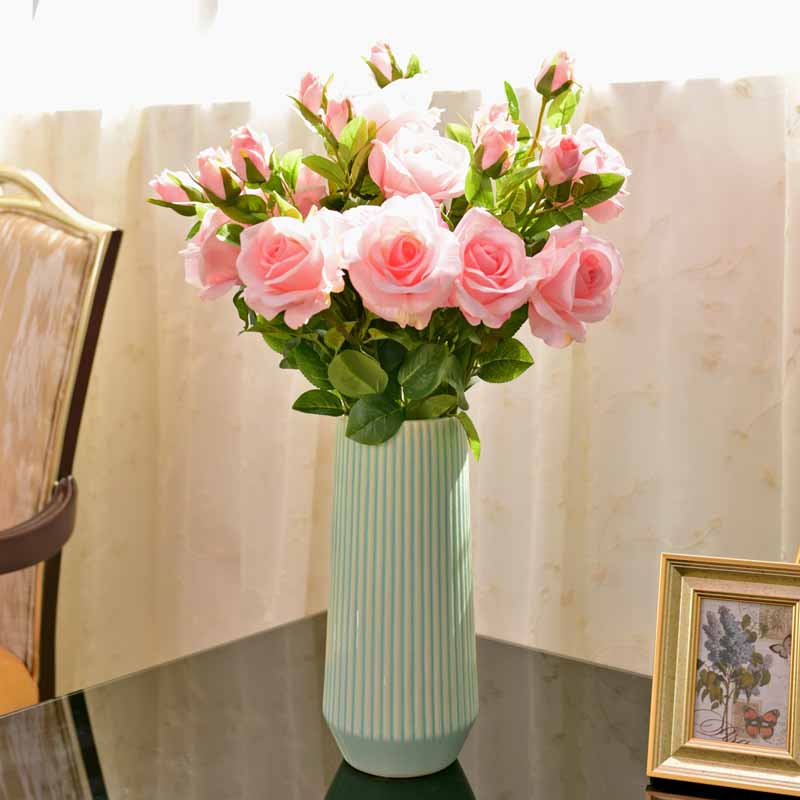 Contracted and I ceramic vase clothing store decoration place small pure and fresh household table simulation dry flower art flower arranging