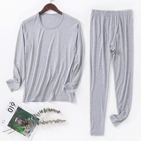 Modal Autumn clothes autumn pants men's thin -fit underwear suit plus fertilizer increases high bomb round neck men's shirt lining pants Modal Autumn clothes autumn pants men's thin -fit underwear suit plus fertilizer increases high bomb round neck men's shirt lining pants