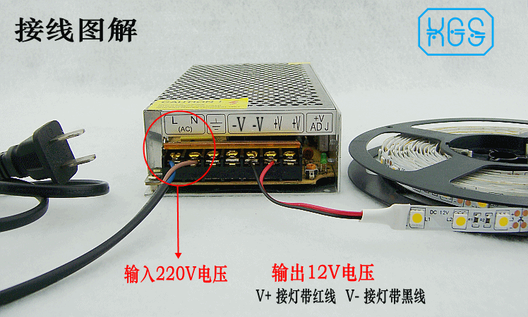 led灯带电源 灯条驱动变压器适配器220v转12/24v监控镇流器稳压器_双