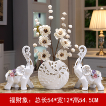 Elephant lucky ornaments Modern home living room bedroom wine cabinet TV cabinet decorations Creative ceramic vase decoration