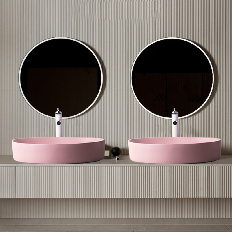 Pink stage basin sink basin balcony ceramic lavabo single basin of small family toilet basin simple household