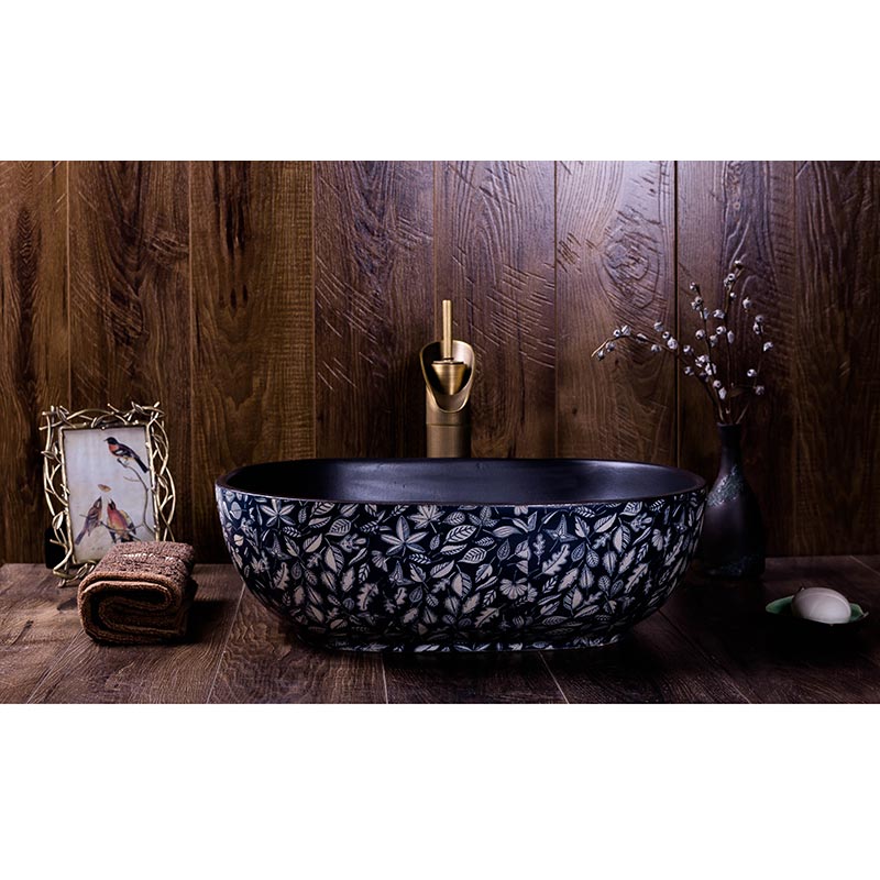 Commode stage basin ceramic oval Chinese blue and white bathroom home decoration art toilet basin that wash a face to wash your hands