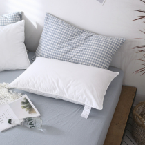 Double needle full cotton pressed edge pillow core pure cotton pillow white 1KG fluffy feather velvet pillow cleaning white single hotel pillow