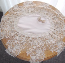 Retro-style oval lace Gaibu European-style palace bed head cabinet dust-proof cover towel decorative cushion