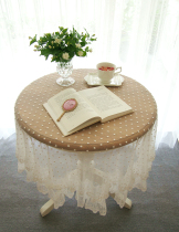 Imported light luxury French country vintage white Polka embroidery lace ruffles round square tablecloth coffee table scarf