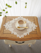 Imported white rose lace mat tea cup mat lamp mat European round decorative anti-scratch mat bottle mat A- 05