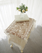 Limited South Korea original single vintage embroidery lace table flag tablecloth bedside cabinet bucket dustproof decorative cover cloth