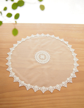 Imported white embroidered floral lace round placemats decorative coaster wedding photography tablecloth mat A- 07