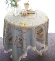 Eurostyle Light Blue Rectangular Embroidered Table Buds Lace Table Geboutian Garden Rectangular tea table Home Tubb