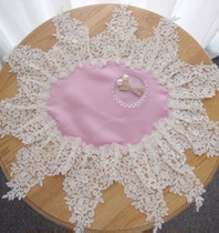 Retro Style Bed Head Cabinet Lid Buds Lace Satin Table Lamp Makeup Mirror Cover Towels Small Round Table Tea Table Decorative Tablecloth Mat