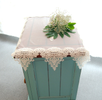 Imported light luxury nail bead cover cloth French lace yarn White bedside table retro dustproof multi-purpose tablecloth tablecloth tablecloth