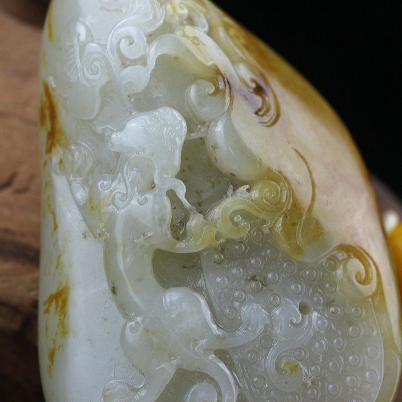 乾德玉器珍藏 和田玉之离龙手把件 160.63g