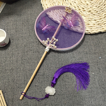 Childrens mini small group fan Flying girl palace fan Bamboo diy material bag Female ancient Hanfu photo classical palace fan