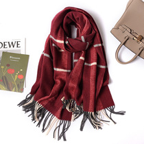 Wool Scarves Woman Plaid 2021 Winter New 100 Hitch Thickened Warm Cloak Scarf Dual-use Manufacturer