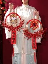 2022 New Year New Year New Year New Years Day decoration living room door hanging pieces of Spring Festival scene arrangement year