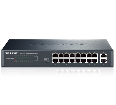tp-link tl-sl1218mp 16-port full power supply gigabit uplink non-network management poe switch