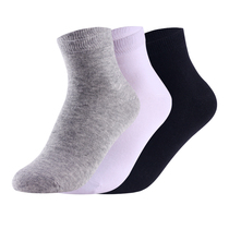Childrens socks solid color spring and summer thin boys children white socks Mens middle and large childrens socks 10-year-old student cotton socks