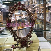 Russian makeup mirror European style retro court alloy desktop Princess vanity mirror double-sided mirror girl gift