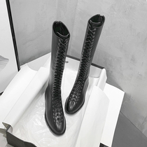 (Clearance at the end of the year)2020 but knee boots thin long barrel boots lace-up knight boots flat high boots