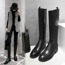 (Clearance at the end of the year)Knight boots womens European and American style thick heel back zipper high boots net red but knee boots