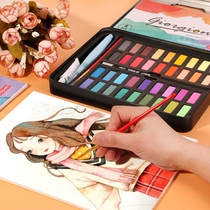 Solid watercolor paint set Starry Sky painting solid watercolor iron box watercolor painting beginner