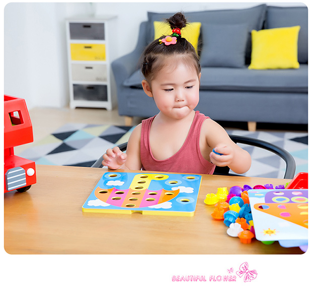 大纽扣蘑菇钉 宝宝2岁3岁4岁半早教益智力玩具