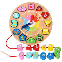 Montessori early education educational toys Clock building blocks beaded matching intelligence Infant female treasure beaded 1-2-3 years old male