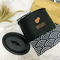 Multifunctional large capacity snack seasoning containing box finishing box living-room kitchen with lid sealing Nordic style iron box