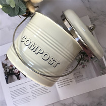 Nordic Wind Home Kitchen Bench Tabletop Intake Kitchen Waste Bin Garden Compost Covered Deodorant Trash Can