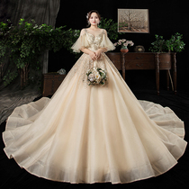 Fat mm main wedding dress 2021 new bride size tailing 200 jin slim plus fat luxury Dreamland temperament