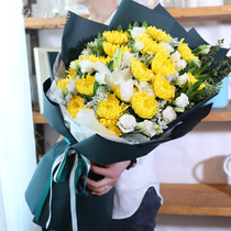 Yellow chrysanthemum chrysanthemum bouquets Nanchang city flowers express mourning tomb mourning flowers Beijing Wuhan Chongqing
