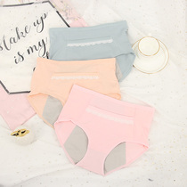 4 Dress Mid Waist Pure Cotton Big Code Physiological Underpants Women Triangle Pants Anti Leakage Menstrual Case Fake Pocket