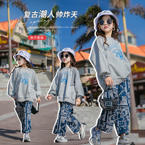 Childrens clothing girls spring clothing suit 2022 new fashion girl spring autumn net red ocean gas trendy sports spring