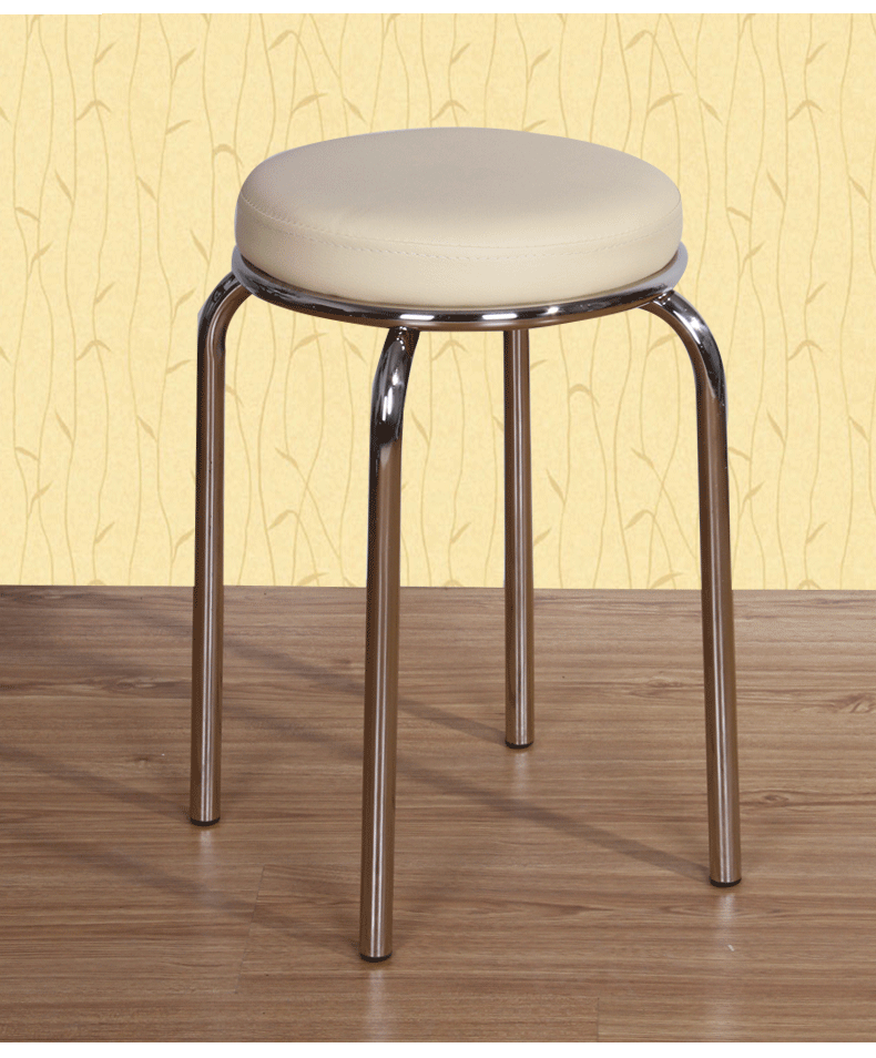 瑞帝包邮不锈钢圆凳子时尚非实木高档简约创意小圆凳皮凳子铁餐凳