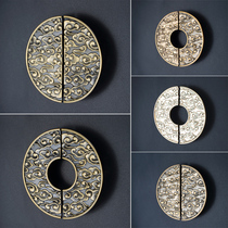 New Chinese cabinet door handle black antique wood clothing cabinet door handle shoe cabinet handle handle bathroom cabinet handle