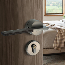 Split door lock household universal indoor bedroom room wooden door lock silent door lock handle leather lock