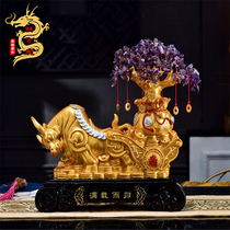 Shuofangcheng high-end cow decoration Living room lucky cow zodiac cow Company fortune tree Lucky housewarming opening gift