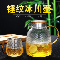 Cold water jug Glass heat-resistant high temperature explosion-proof household large capacity water bottle Cold plain water cup Teapot set Cold water jug