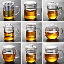 Transparent with the glass Heat-resistant flower tea cup Tea cup Coffee cup Filter liner Office cup Elegant cup thickened