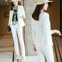White small blazer women 2021 Autumn New temperament fashion professional wear casual plus size suit suit suit