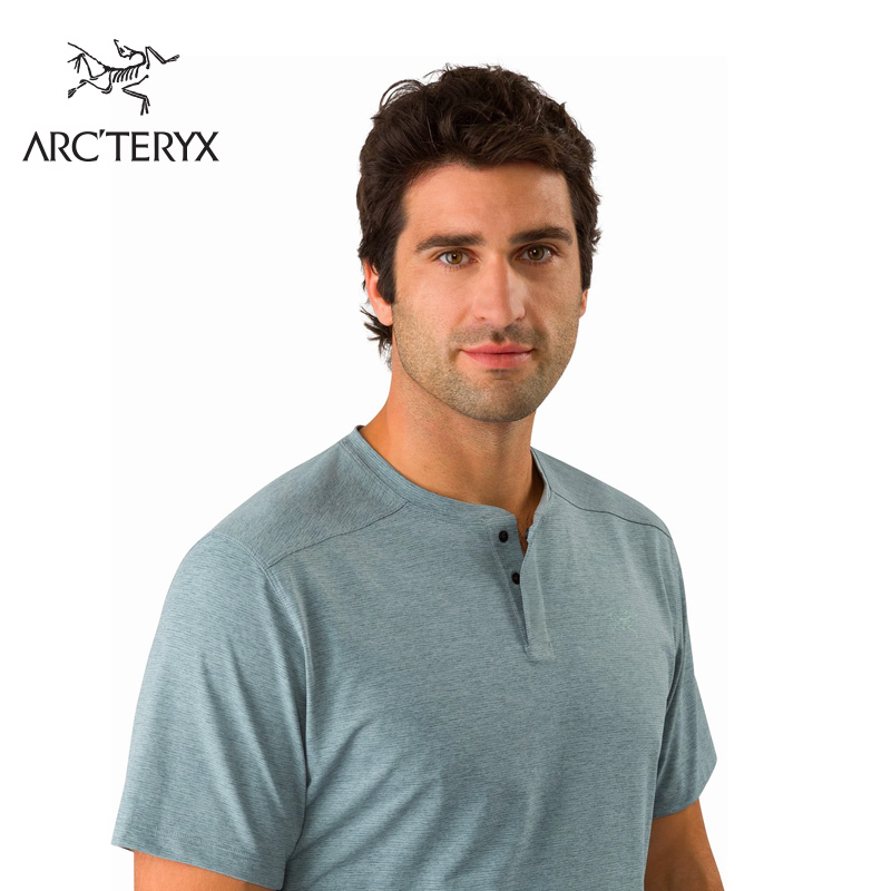 Arcteryx始祖鸟男款轻量舒适短袖圆领T恤Kadem Henley 